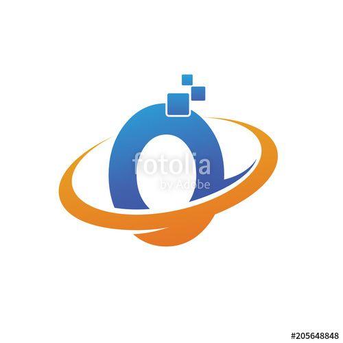 Orbit Shape Logo - Letter O Technology in Orbit Shape Logo Template Stock image
