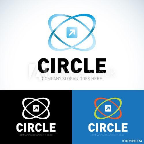 Orbit Shape Logo - Technology orbit web rings logo. Vector circle ring logo design