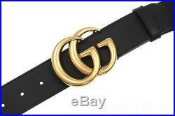 New Gucci Logo - New Gucci Luxury Current Double G Logo Black Leather Buckle Belt 90/36