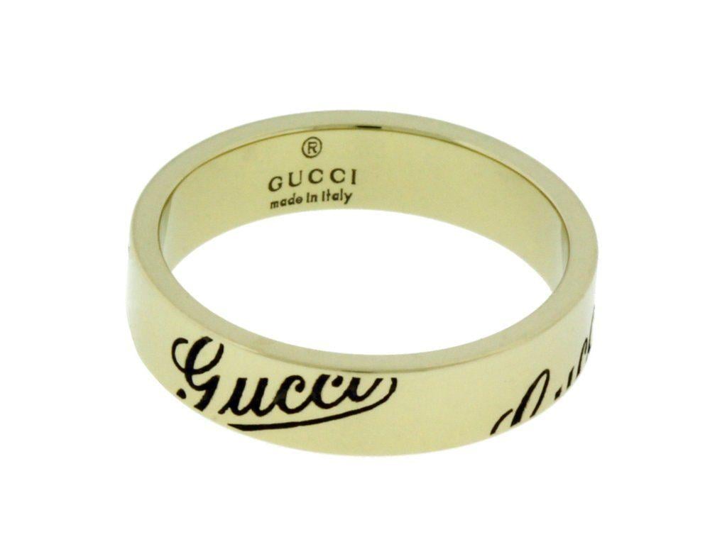 New Gucci Logo - Gucci logo thin band ring in 18k white gold new in box Size 16 USA ...