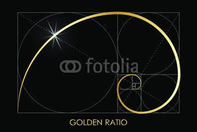 Orbit Shape Logo - Golden ratio. Fibonacci number. Circles in golden proportion