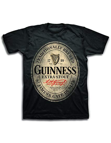 Guinness Beer Logo - Amazon.com: Guinness Mens Beer Label Shirt - The Irish Stout Brewery ...