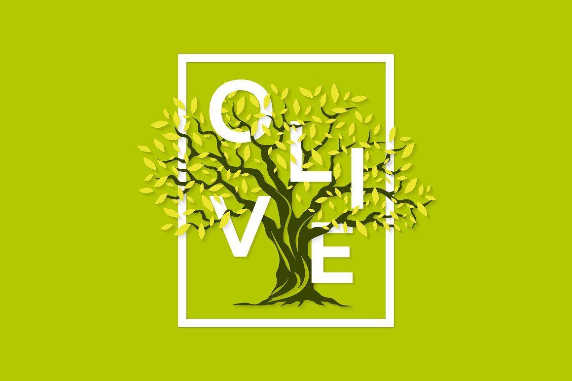 Olive Tree Logo - Vector olive tree logo design ~ Graphic Objects ~ Creative Market
