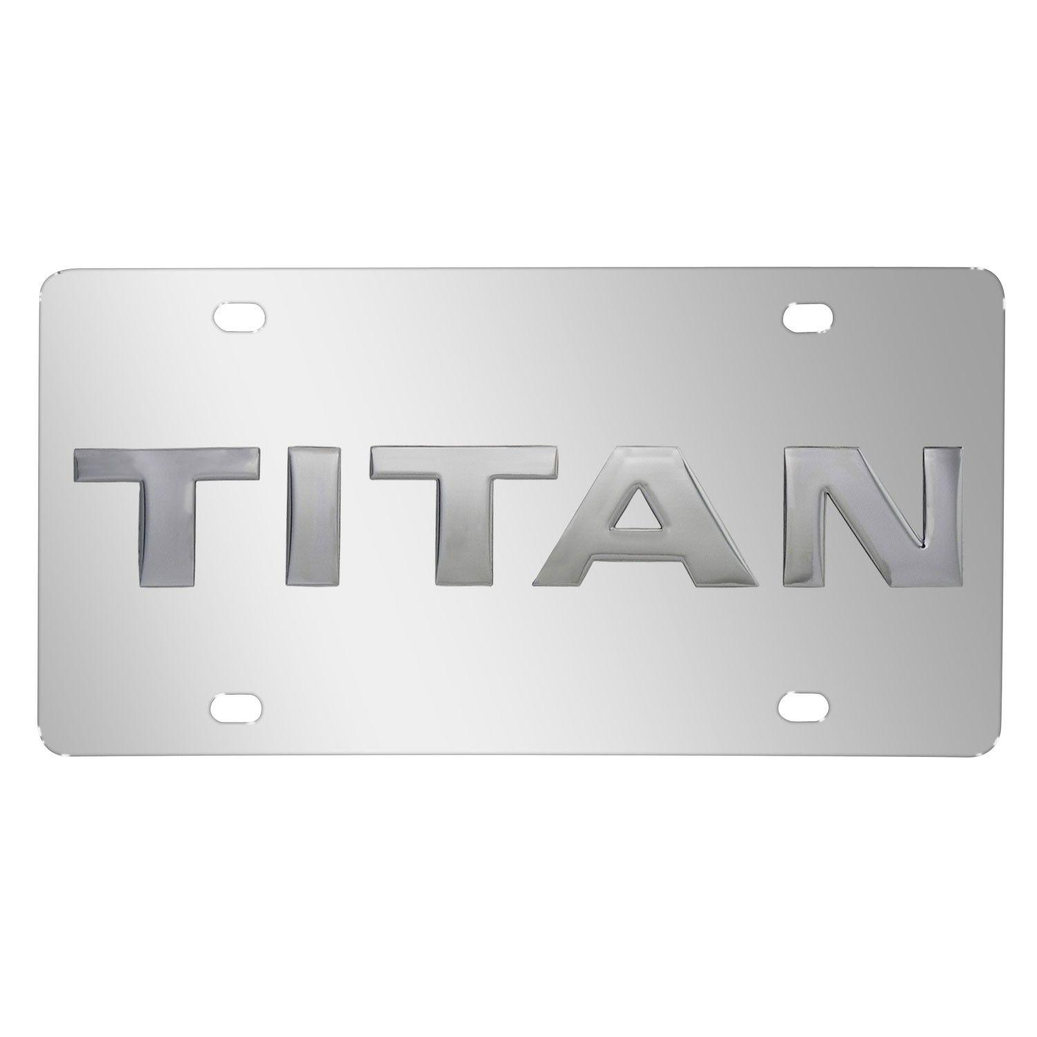 Nissan Titan Logo - Nissan Titan Nameplate 3D Logo Chrome Stainless Steel License Plate