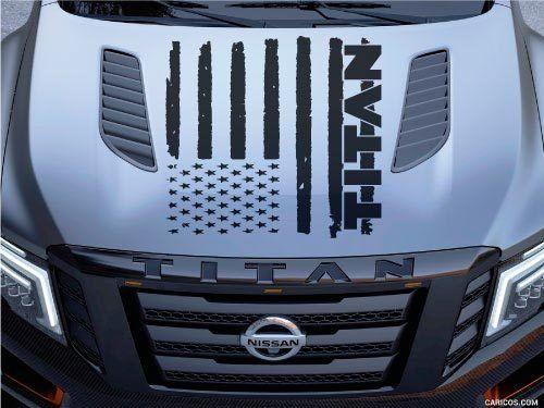 Nissan Titan Logo - Product: Nissan Titan Logo Hood Truck Vinyl Decal Graphic Distressed