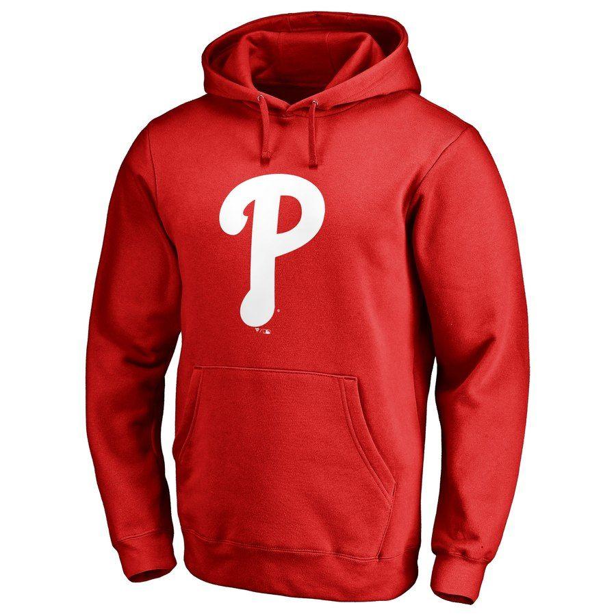 Philadelphia Phillies Team Logo - Men's Red Philadelphia Phillies Team Color Primary Logo Pullover ...