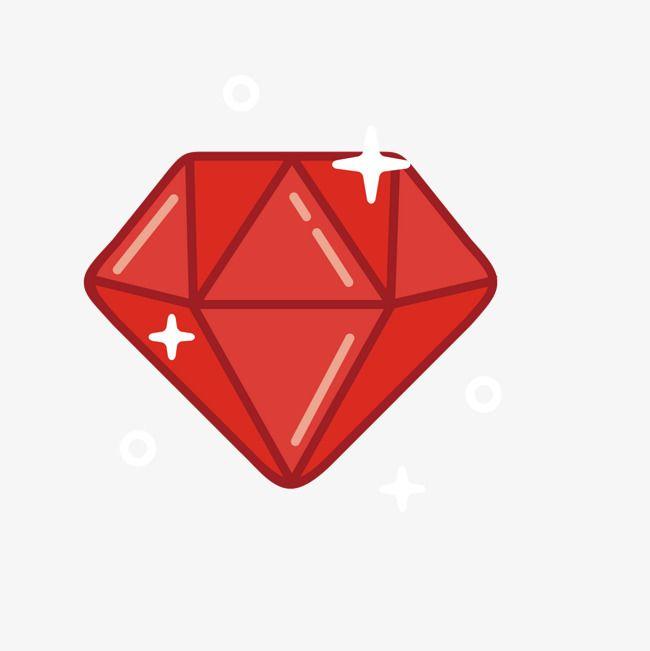 Cartoon Diamond Logo - Red Glowing Diamond, Gules, Cartoon, Hand PNG and Vector for Free