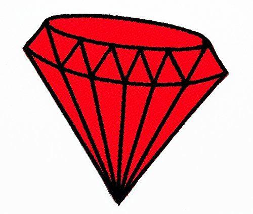 Cartoon Diamond Logo - MNC Patch Red Diamond Gemstone Patch Iron On Sew On Cartoon Logo