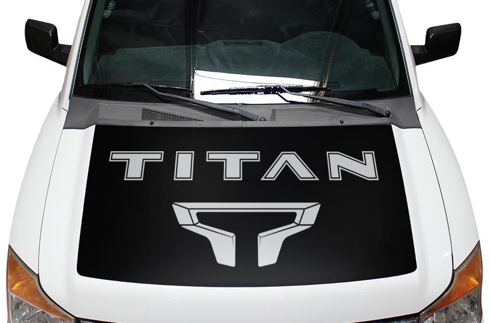 Nissan Titan Logo - Nissan Titan (2004-2013) Custom Decal Hood Wrap Kit - TITAN LOGO ...