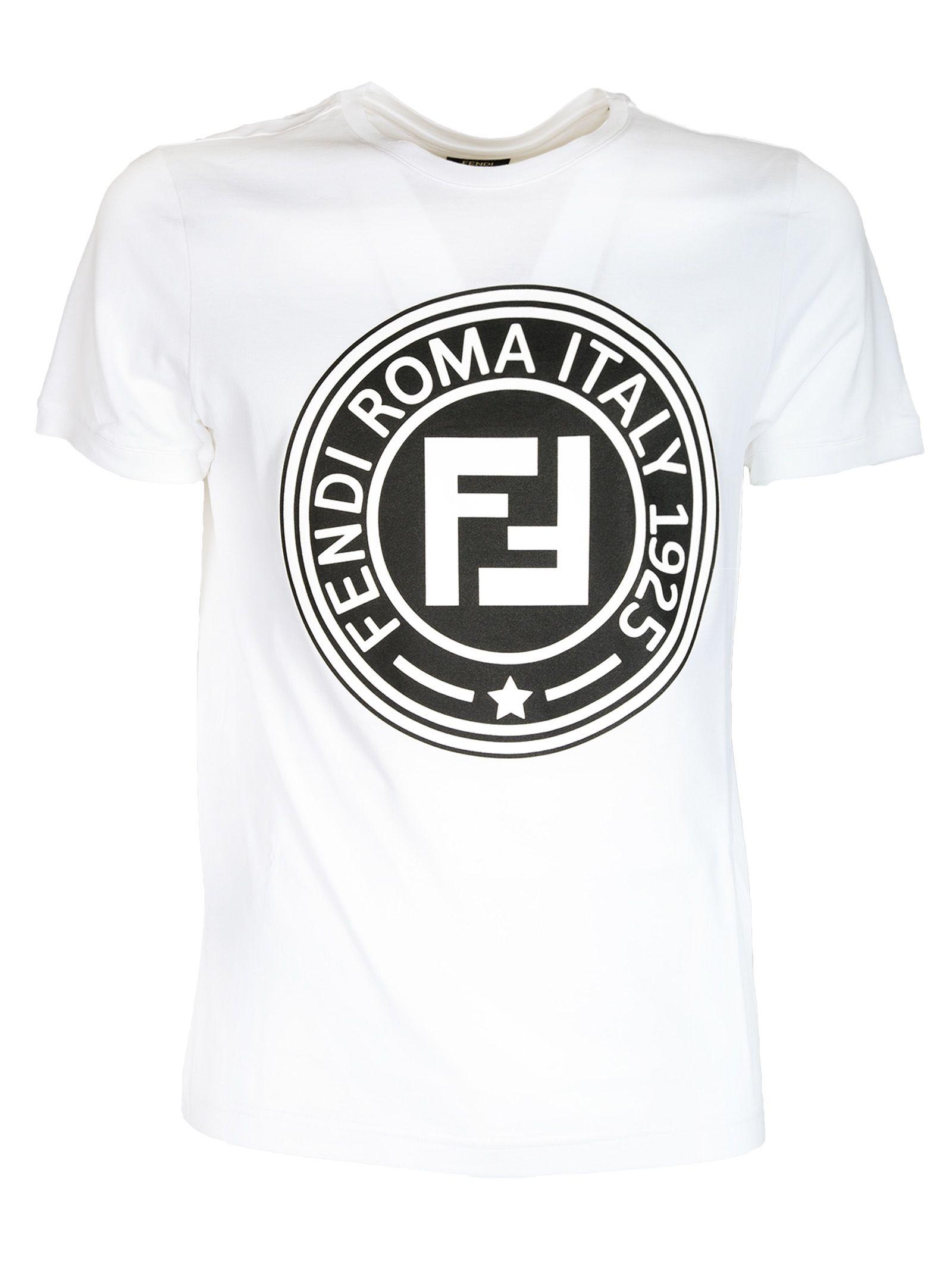 Double F Logo - Fendi Fendi Round Double F Logo T-shirt - 10653684 | italist