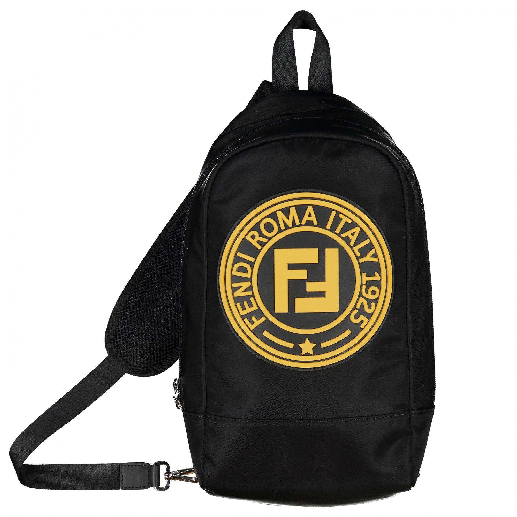 Double F Logo - Fendi Backpack with Yellow Double F Logo