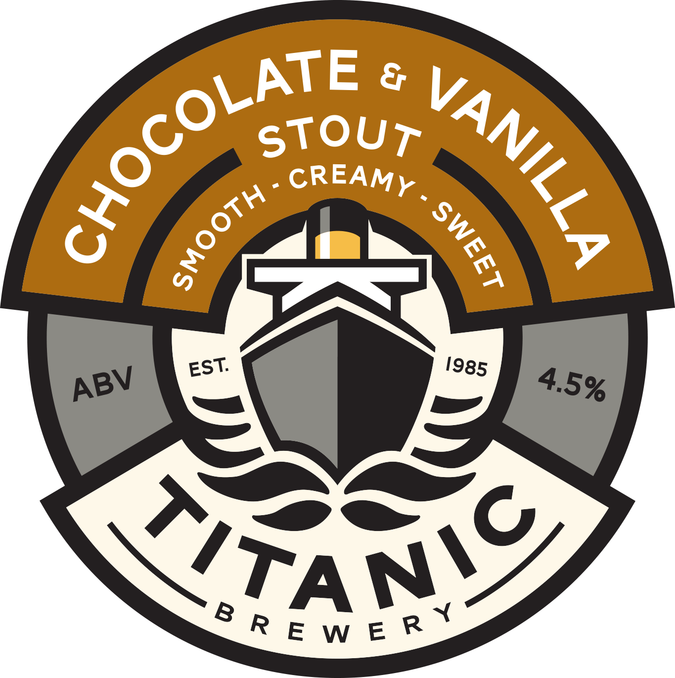 Vanilla Circle Logo - Chocolate & Vanilla Stout Case | Titanic Brewery