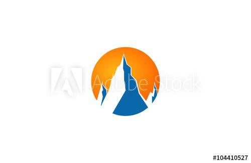 Round Mountain Logo - round sun mountain logo this stock vector and explore similar