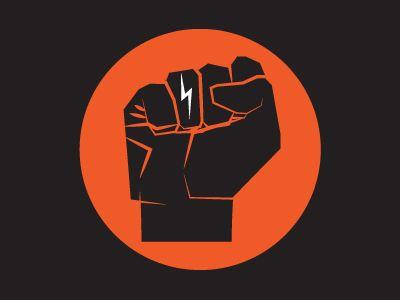 Lightning Bolt Band Logo - Fist Logo Icon by Amy Hood | Dribbble | Dribbble