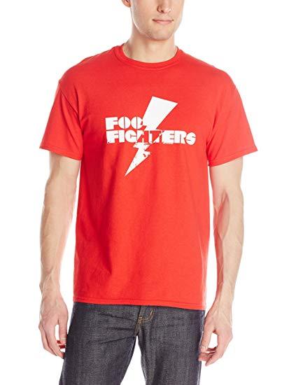 Lightning Bolt Band Logo - FEA Men's Foo Fighters Band Logo Lightning Bolt T Shirt