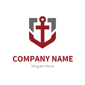 Red Gray Logo - Free Anchor Logo Designs. DesignEvo Logo Maker