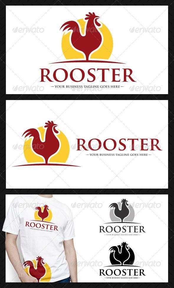 Rooster with Three Logo - Rooster Logo Template. Logo templates, Logos and Animal logo