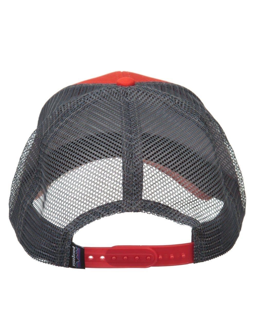 Red Gray Logo - Patagonia P 6 Logo Trucker Hat Red From IConsume UK