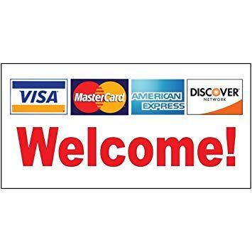 Printable Visa MasterCard Logo - Amazon.com : Visa Mastercard American Express Discover Welcome! Red ...