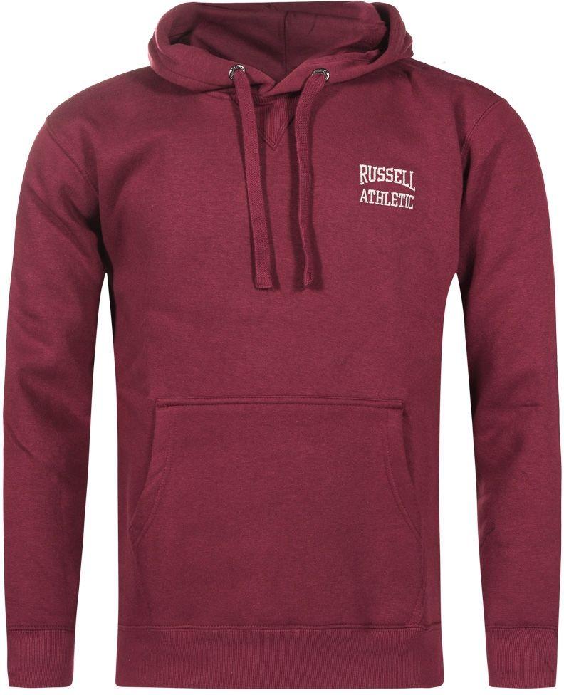 Zu Small Logo - Russell Athletic Logo Mens Fleece Hoody Red Casual Fashion Hooded