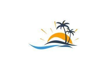 Holiday Logo - night moon beach holiday logo - Buy this stock vector and explore ...