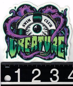 Creature Skateboards Logo - CREATURE SKATEBOARDS STICKER Creature Swim Club Decal 4 in x 3.4