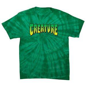 Creature Skateboards Logo - Creature Skateboards Logo Short Sleeve T-Shirt - Spider Green ...