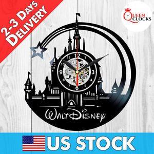 Disney World Castle Logo - Disney World Theme Castle Logo Vinyl Record Wall Clock Princess