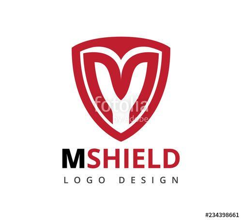 Red M Shield Logo - letter m inside shield vector icon or logo design illustration ...