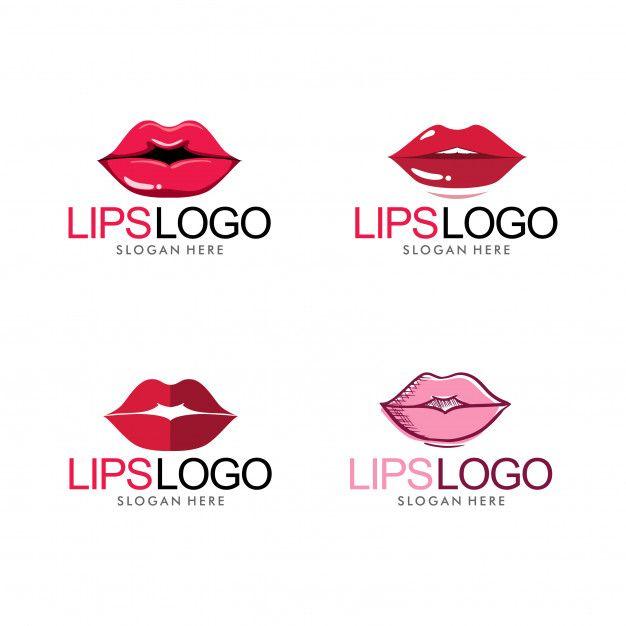 Lips Logo - Lips logo with red lips set modern logo illustration Vector ...