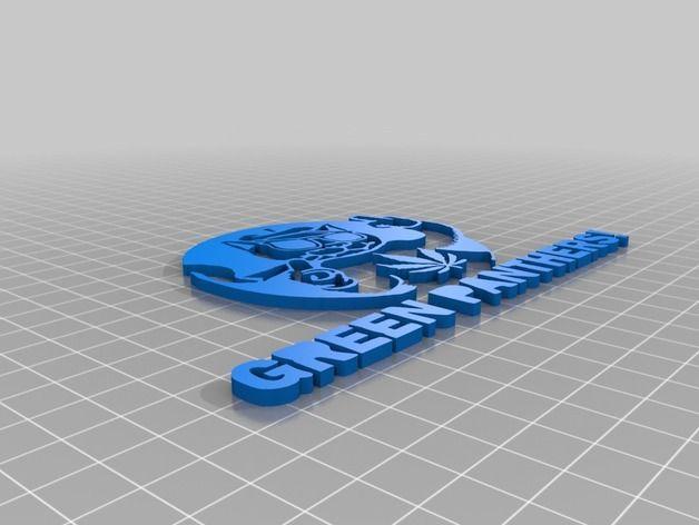 Green Panther Logo - green panther cat weed logo stamp by Malcolm_X - Thingiverse
