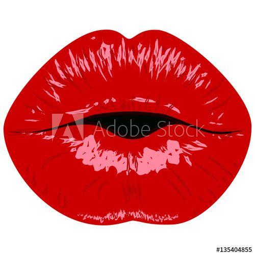 Lips Logo - Valentines day lips logo.Love, , intimacy and kiss.Red kissing