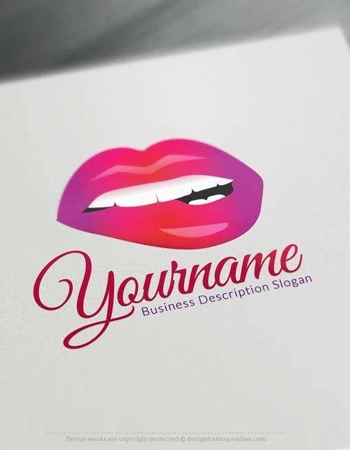 Lips Logo - Create Your Own sexy lips Logo Free with makeup Logo maker