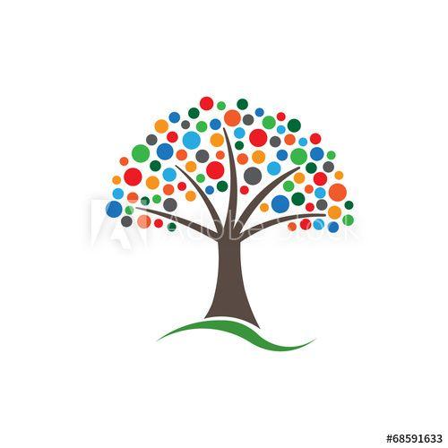 Who Has Multi Colored Circular Logo - Multicolored circles tree image logo - Buy this stock vector and ...