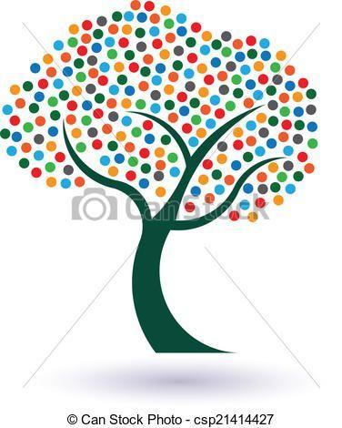 Who Has Multi Colored Circular Logo - Vector - Multicolored circles tree image. Concept of fruitful and ...