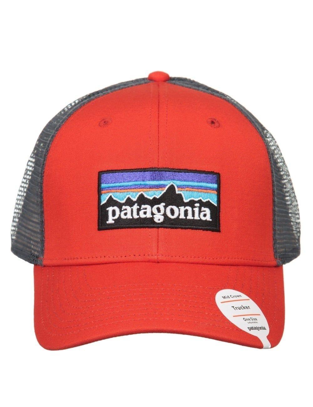 Red French Logo - Patagonia P-6 Logo Trucker Hat - French Red - Patagonia from iConsume UK