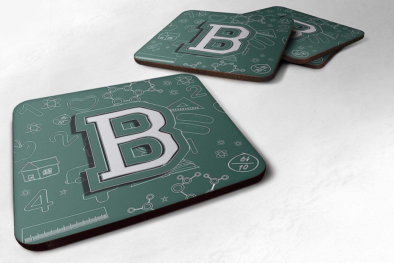 Back to Back Letter B Logo - Set of 4 Letter B Back to School Initial Foam Coasters