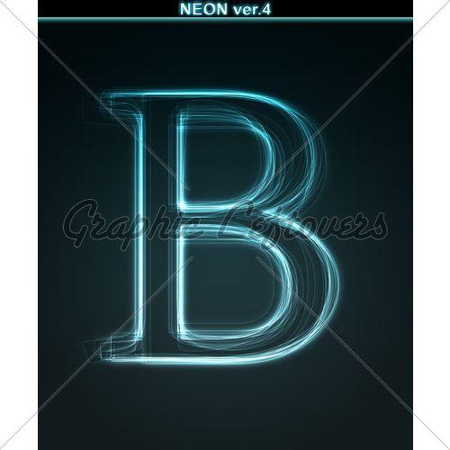 Back to Back Letter B Logo - Glowing Neon Font. Shiny Letter B · GL Stock Image