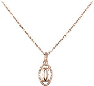 Cartier Logo - CRB7219300 - Logo necklace - Pink gold, diamonds - Cartier