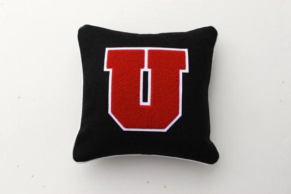 Block U Logo - University of Utah Block U Logo Wool Letterman Pillow in Black 12x12 ...