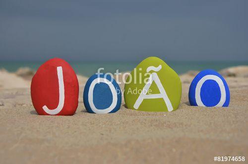 Joao Name Logo - João, masculine name on colored stones