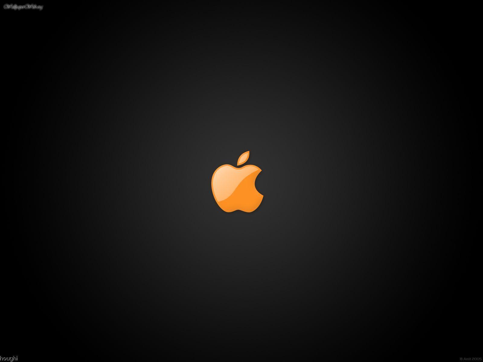 Orange Apple Logo - Computer: Apple Logo (orange), picture nr. 26352