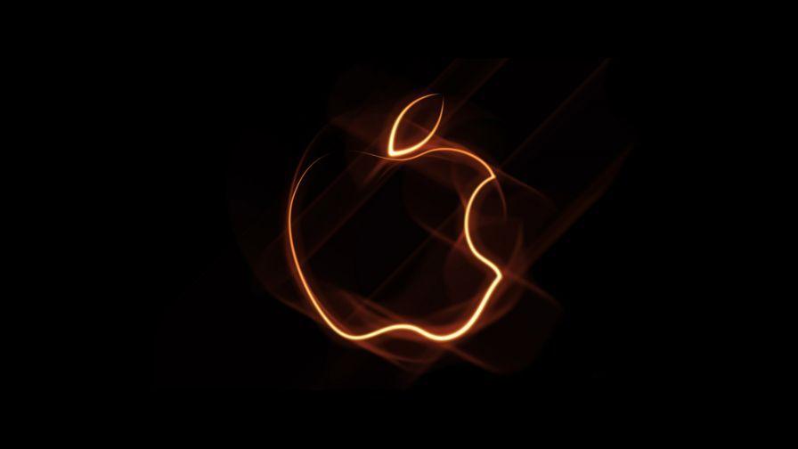 Orange Apple Logo - Orange Outline Apple Logo Wallpaper for Desktop and Mobiles