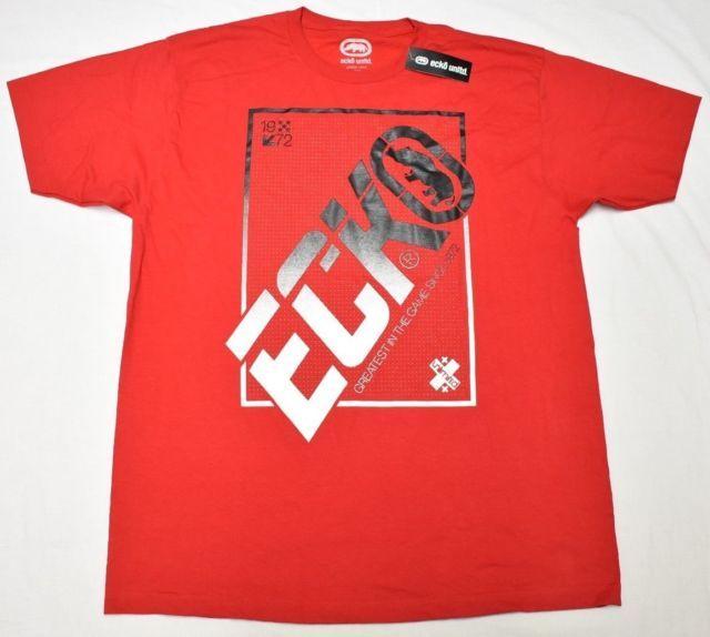 Ecko Clothing Logo - Mens Ecko Unltd T Shirt Rhino Logo Graphic Print Tee Red Urban Size