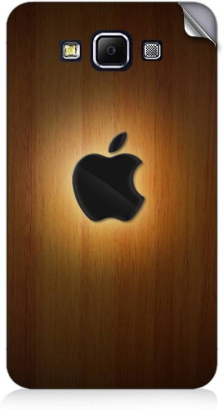Orange Apple Logo - printapple Samsung A7 - Simple wood and Apple LOGO Hd Design Sticker ...