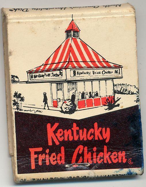 Vintage KFC Logo - Vintage 'KFC (Kentucky Fried Chicken)' Matchbook | mementos ...