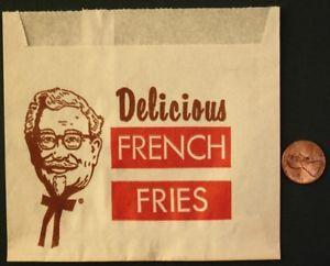 Vintage KFC Logo - 1960 70s Era Colonel Sanders Kentucky Fried Chicken KFC French Fries