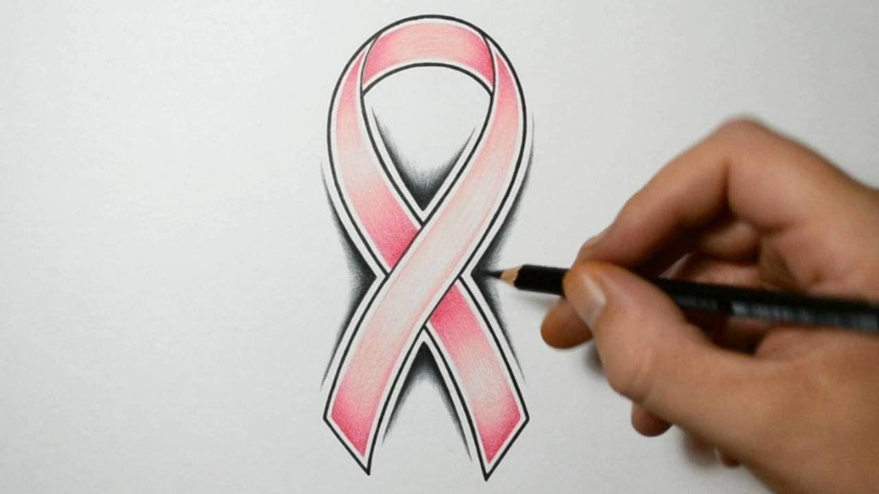Ribbon Used On Logo - How to Draw a Cancer Ribbon - Tattoo Design Style - YouTube