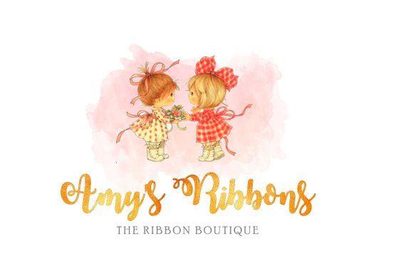 Ribbon Used On Logo - Ribbons Logo Ribbon girl logo Little girl logo Girls | Etsy