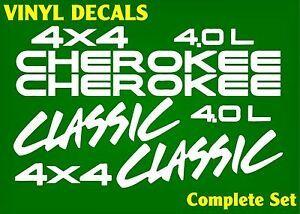 Jeep Cherokee 4x4 Logo - JEEP CHEROKEE CLASSIC 4x4 Vinyl Decal Sticker Emblem Logo Graphic ...